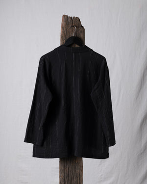 3 Button Jacket Pencil Stripe Black