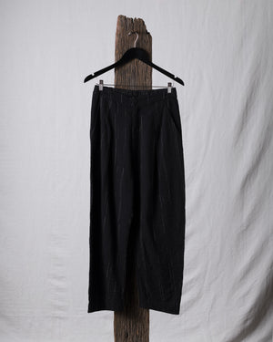 Low Crotch Pants Pencil Stripe Black