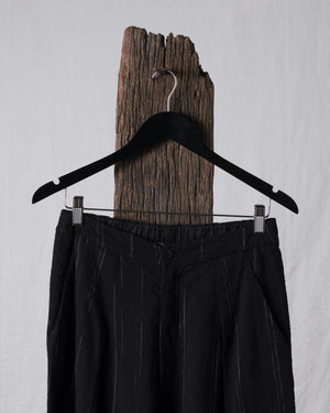 Low Crotch Pants Pencil Stripe Black