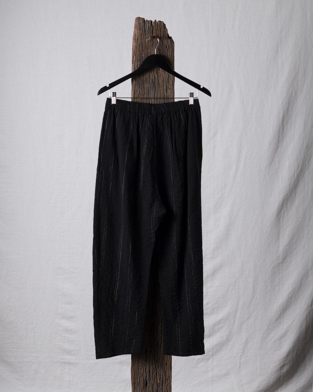 Low Crotch Pants Pencil Stripe Black