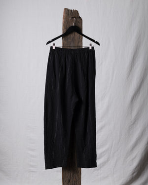 Low Crotch Pants Pencil Stripe Black