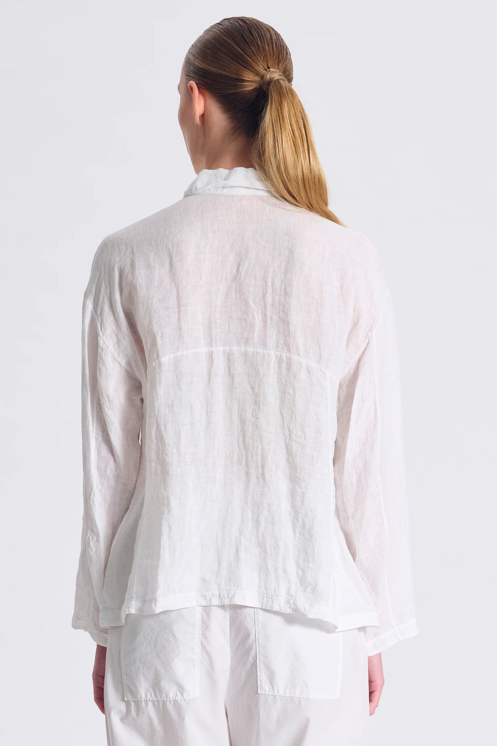 Shirt Jacket Boxy Linen White
