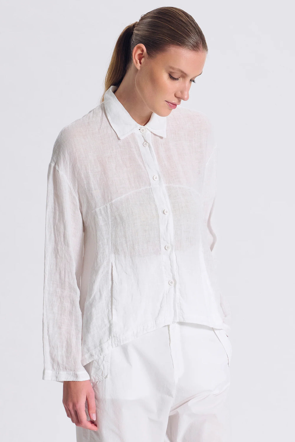 Shirt Jacket Boxy Linen White