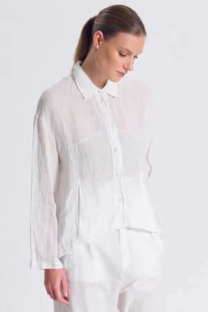 Shirt Jacket Boxy Linen White