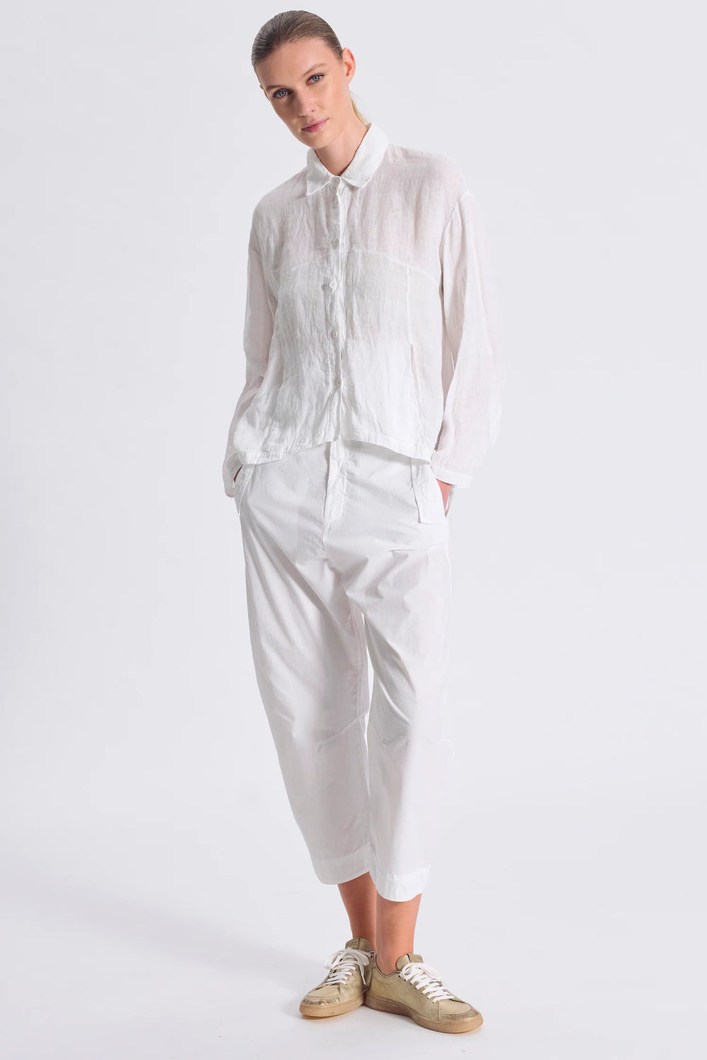 Shirt Jacket Boxy Linen White