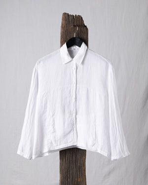 Shirt Jacket Boxy Linen White