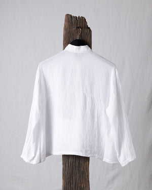 Shirt Jacket Boxy Linen White
