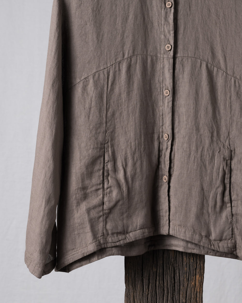 Shirt Jacket Boxy Linen Taupe