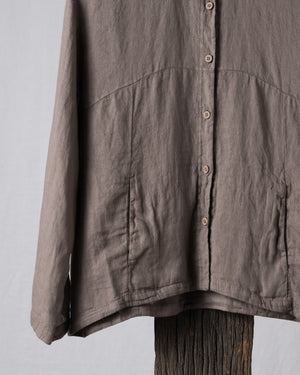 Shirt Jacket Boxy Linen Taupe