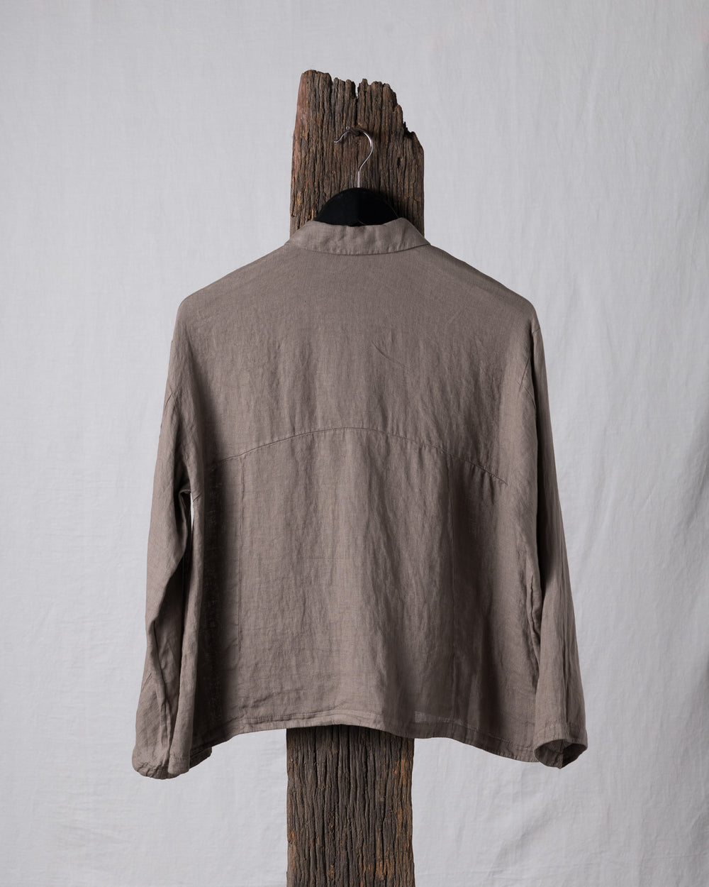 Shirt Jacket Boxy Linen Taupe