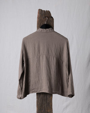Shirt Jacket Boxy Linen Taupe