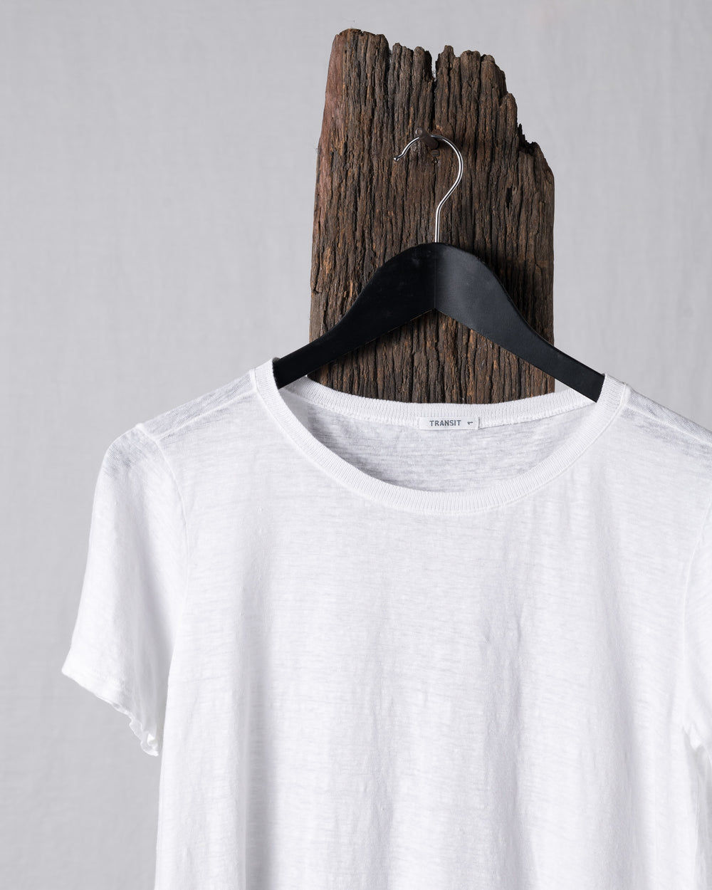 Tee Slub Linen Crew White