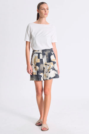 Shorts Linen Printed Nut