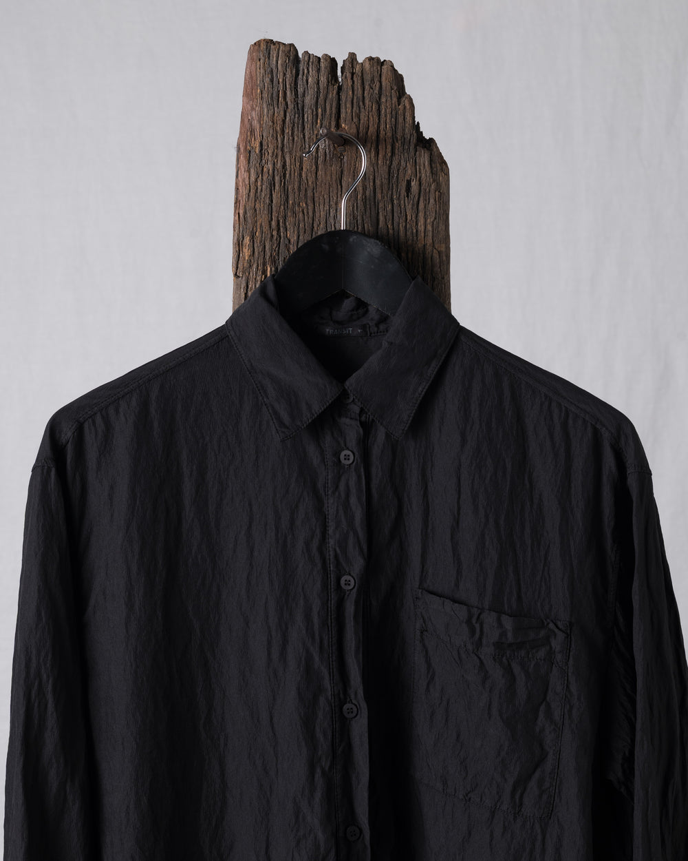 Long Silk Shirt Black