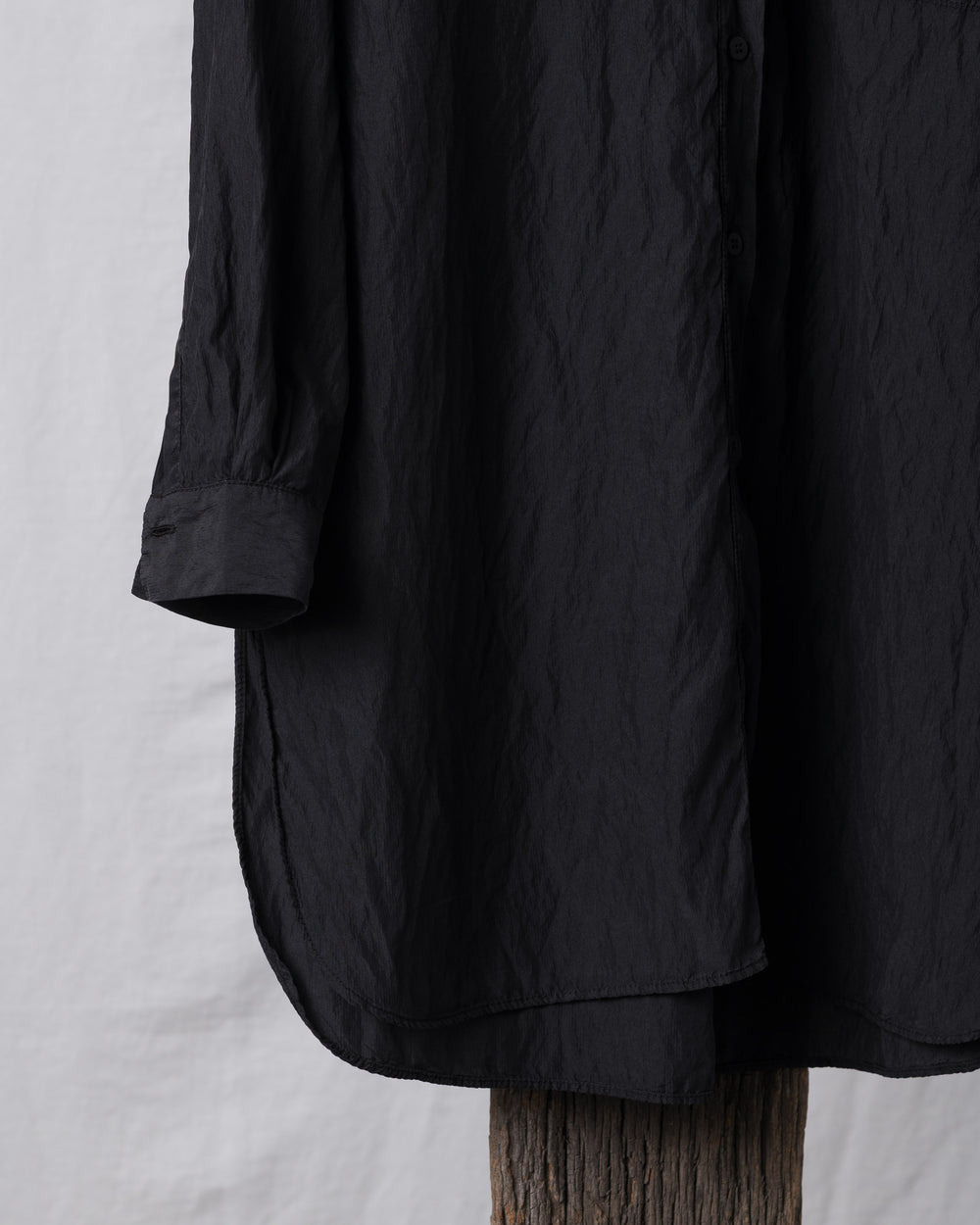 Long Silk Shirt Black
