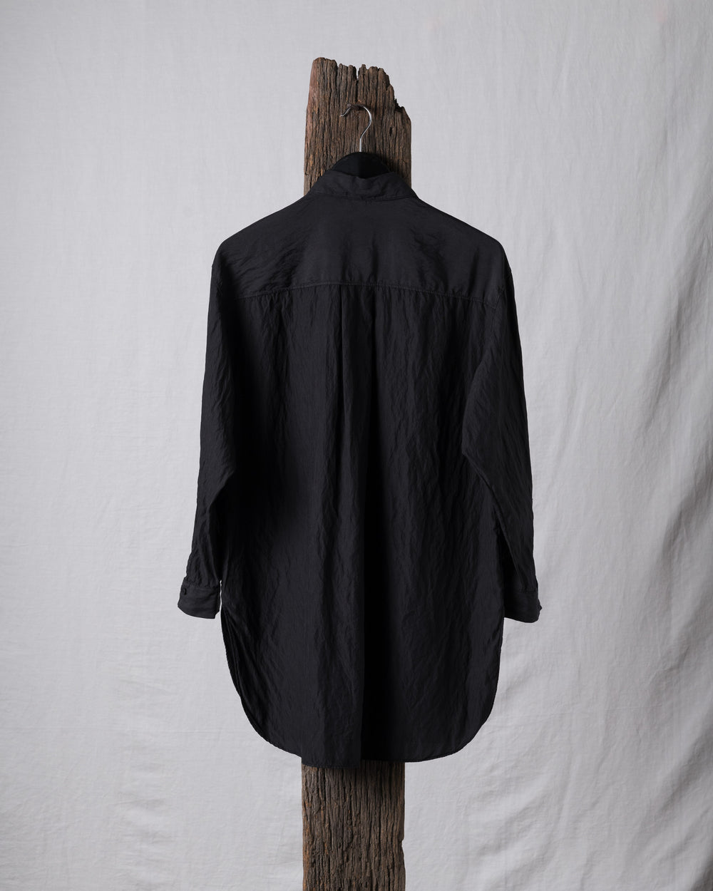 Long Silk Shirt Black