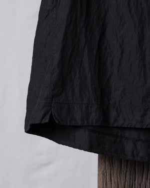 Flared Tank Top V Neck Silk Black