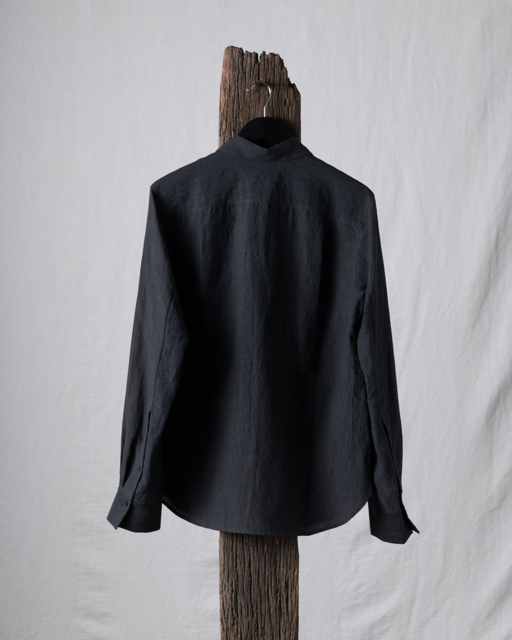Classic Spread Collar Linen Shirt