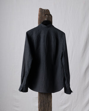Classic Spread Collar Linen Shirt