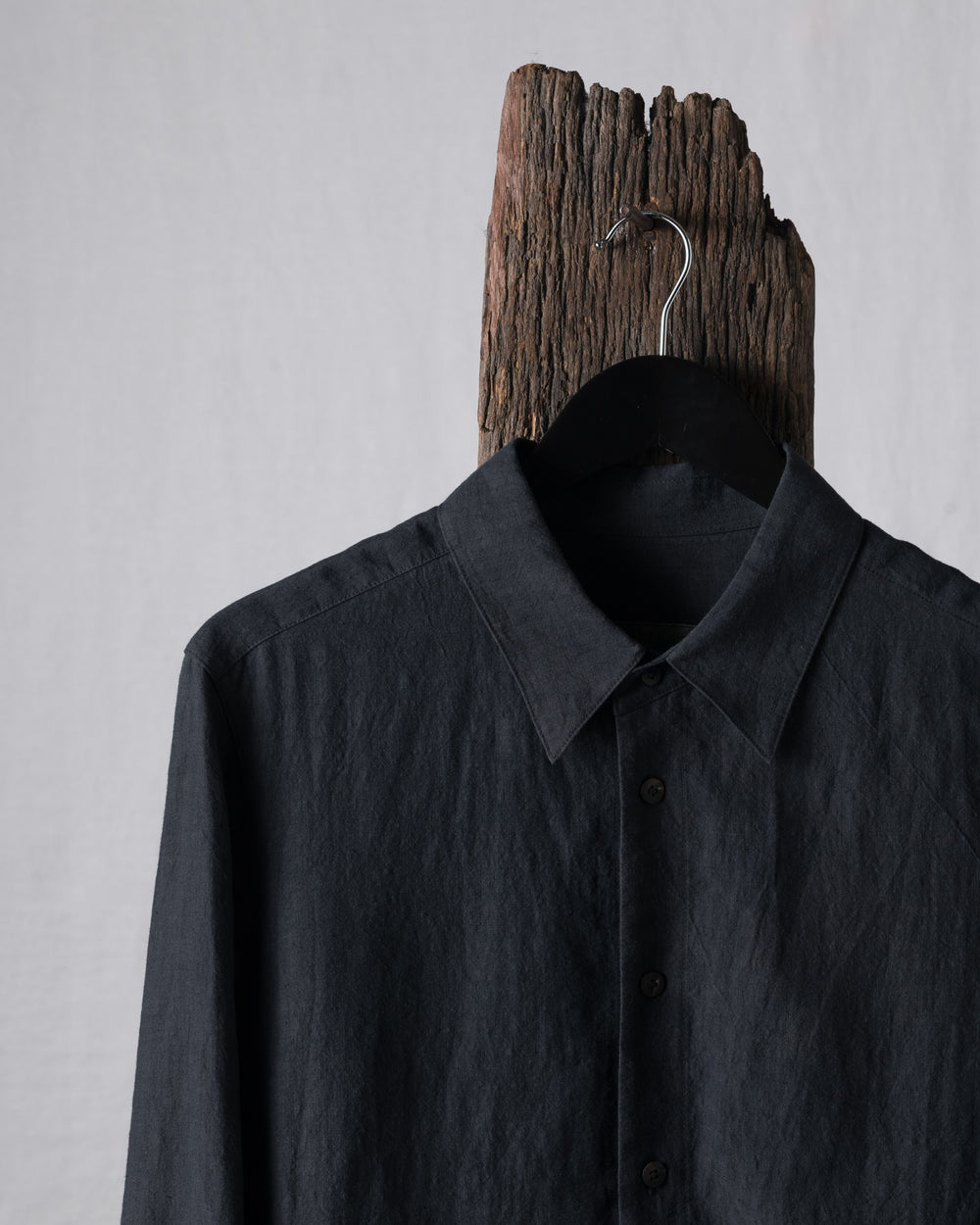 Classic Spread Collar Linen Shirt