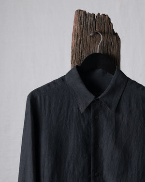 Classic Spread Collar Linen Shirt