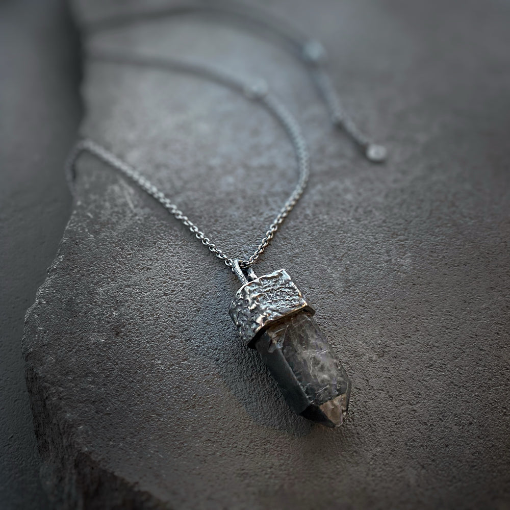 Unique Crystal Necklace w/ Black Phantom B