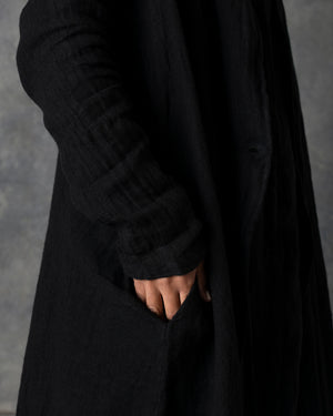 Unlined Long Duster Black T-200
