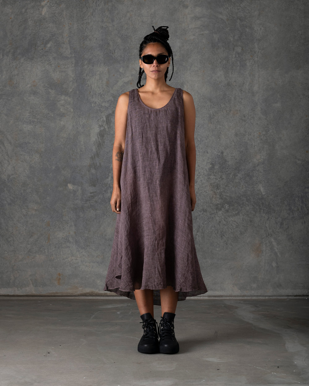 Medium Tank Dress Dirty Wine T-200