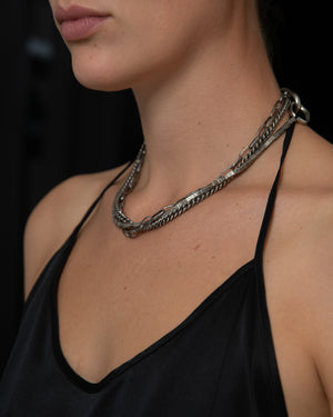 Multi Silver Chains Necklace CN2256