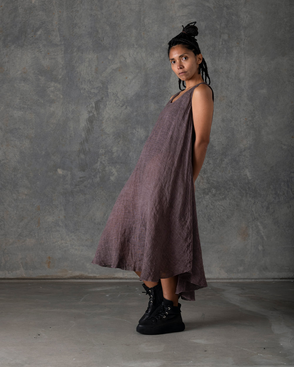 Medium Tank Dress Dirty Wine T-200