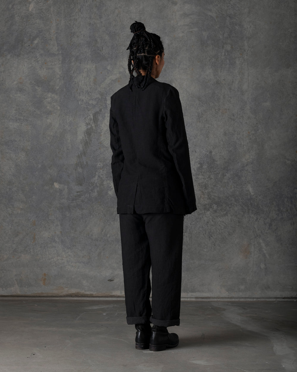 Single Button Long Jacket Carbon T-103