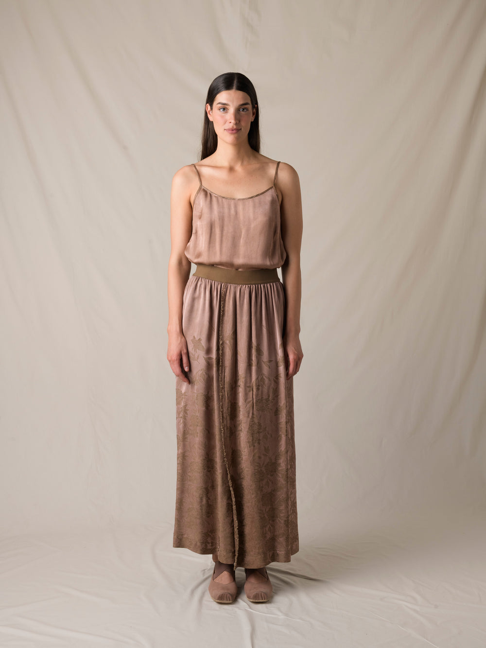 Grain Skirt Dark Rose