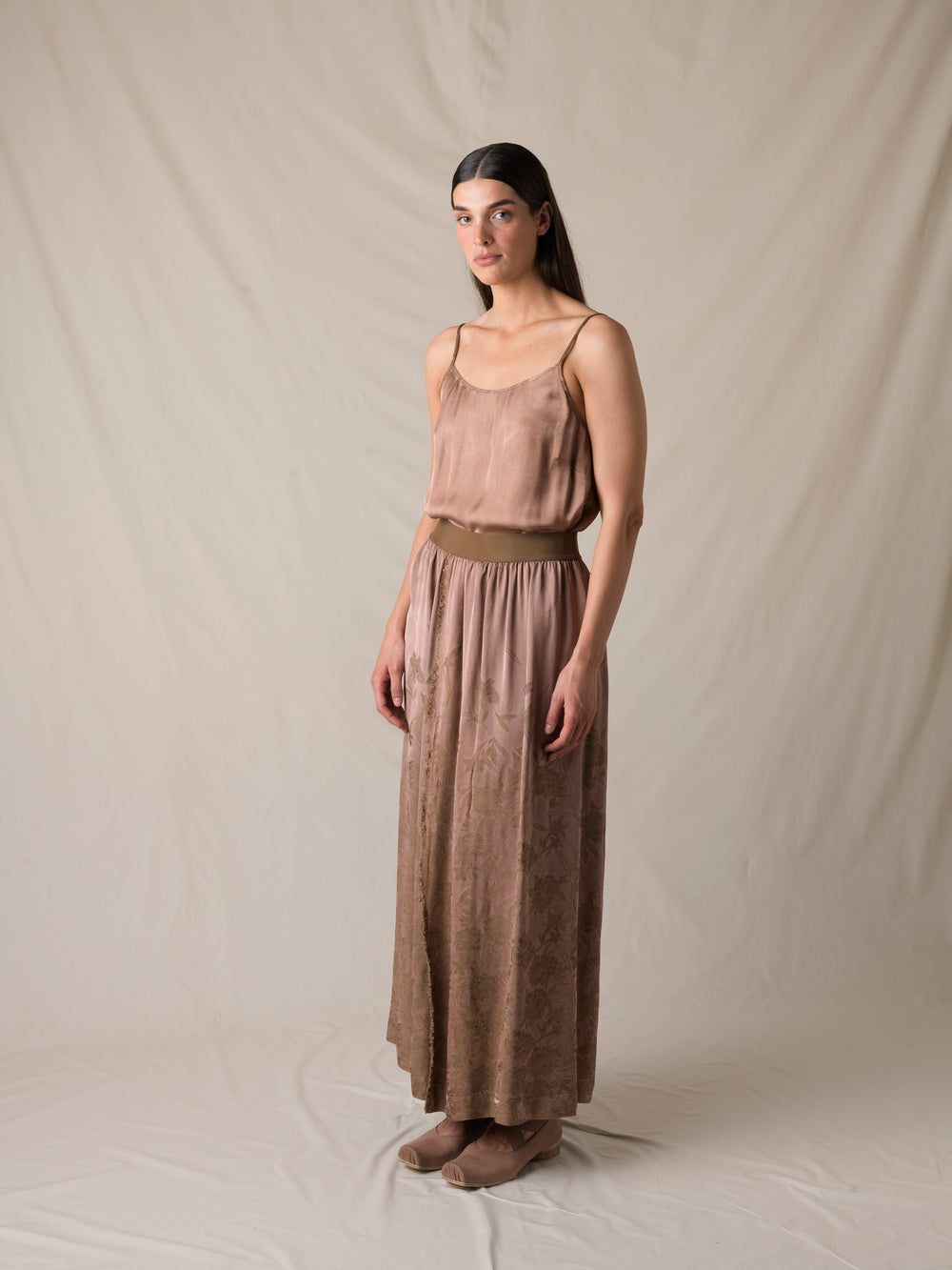 Grain Skirt Dark Rose