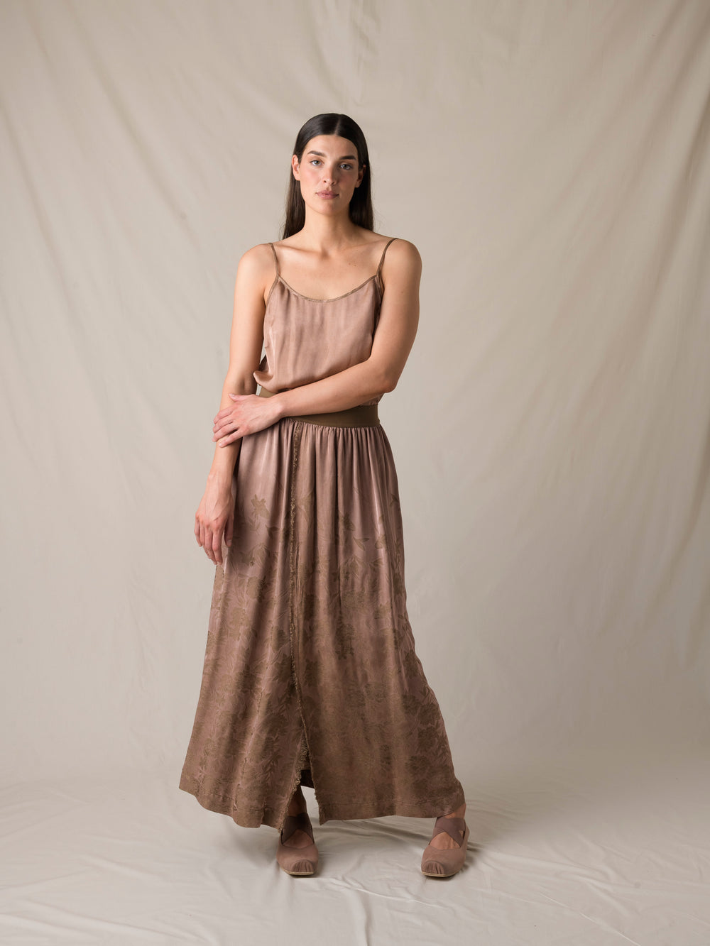 Grain Skirt Dark Rose