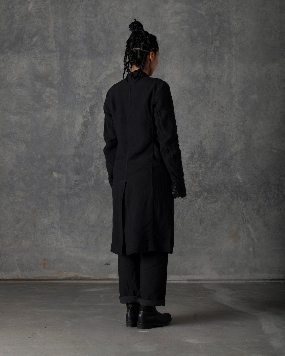 Half Lined Double Breasted Duster Carbon T-110