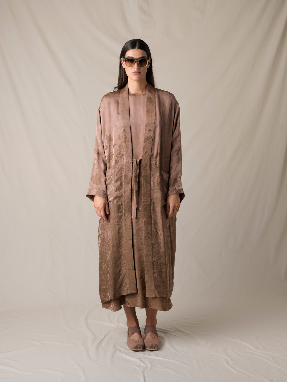 Corry Wrap Coat Dark Rose