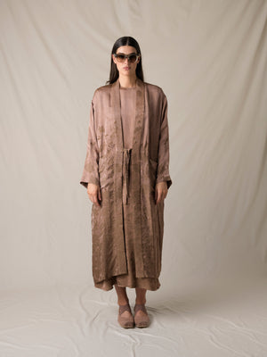 Corry Wrap Coat Dark Rose