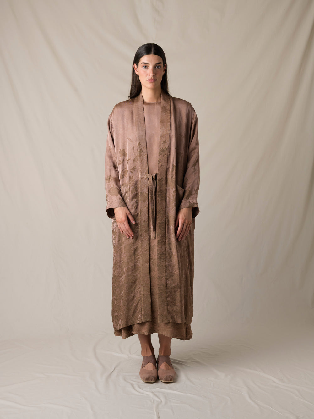 Corry Wrap Coat Dark Rose