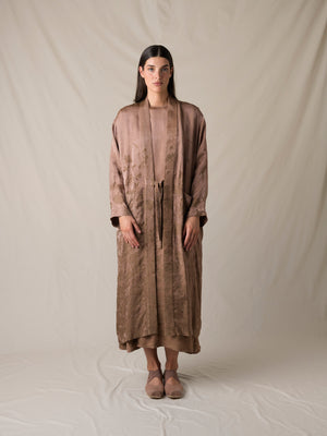 Corry Wrap Coat Dark Rose