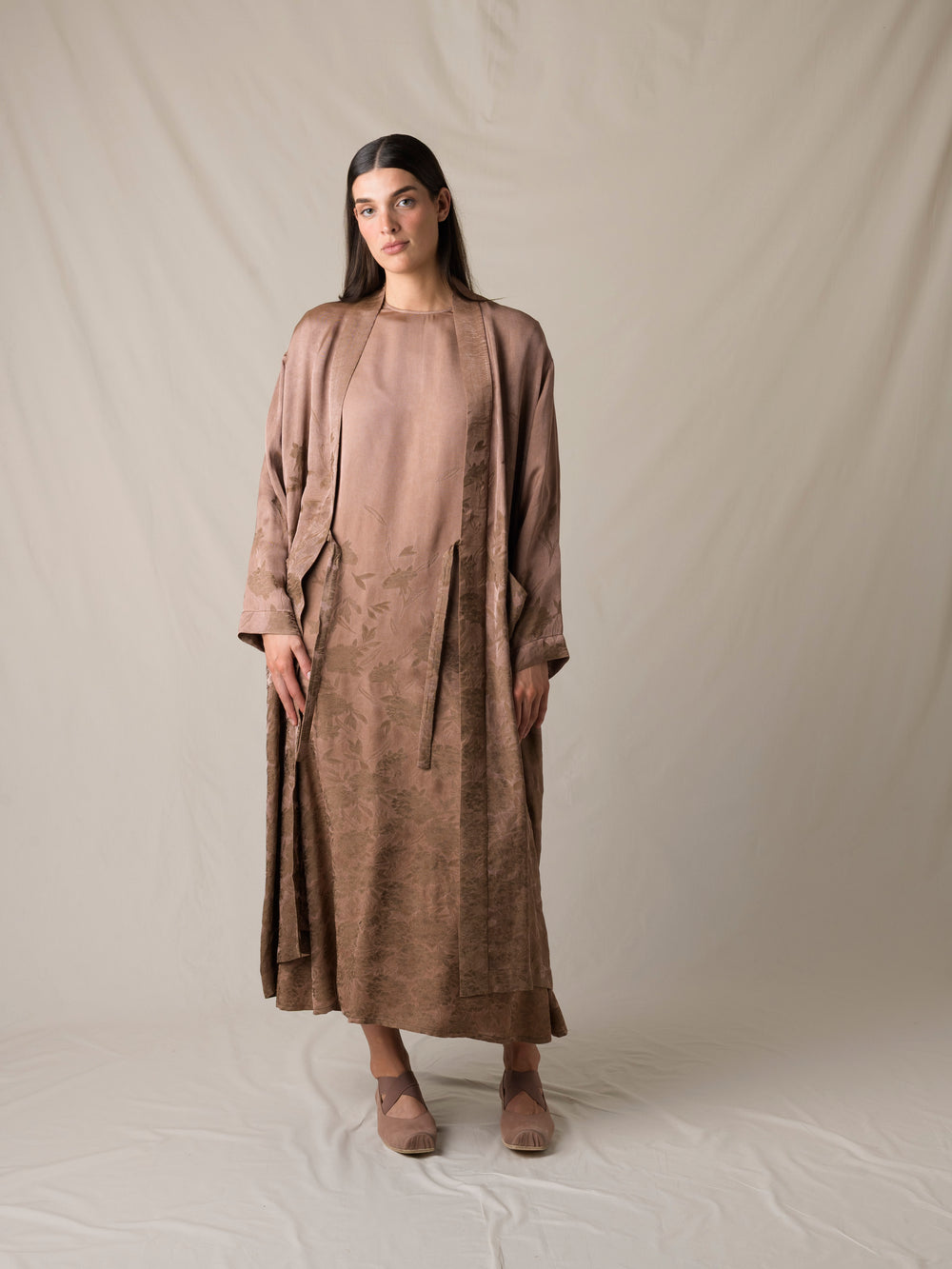 Corry Wrap Coat Dark Rose
