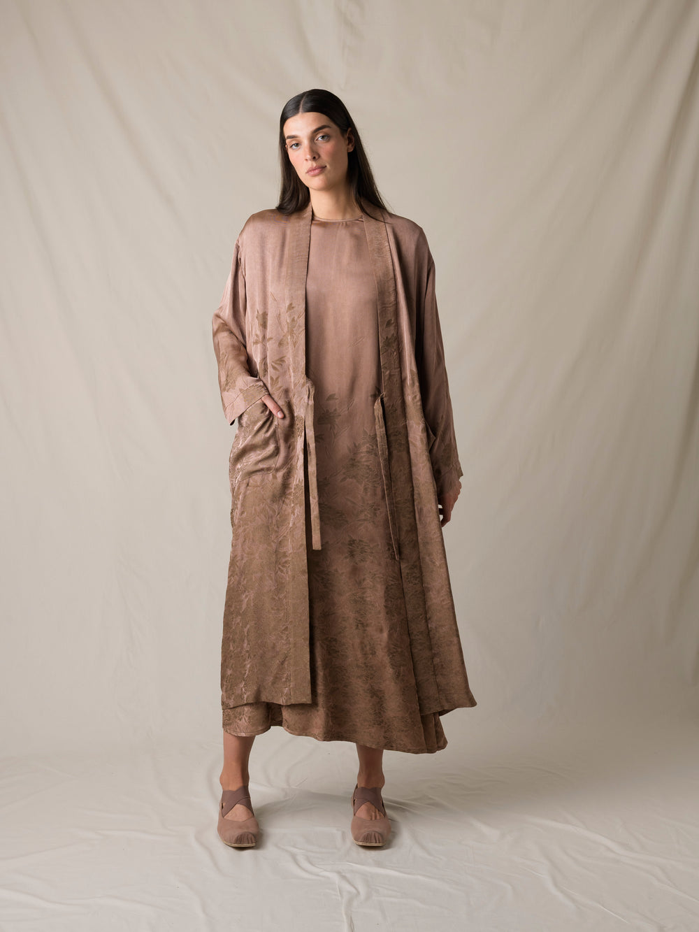 Corry Wrap Coat Dark Rose