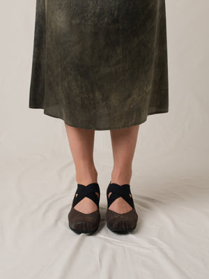 High Ballet Shoes Brown Black