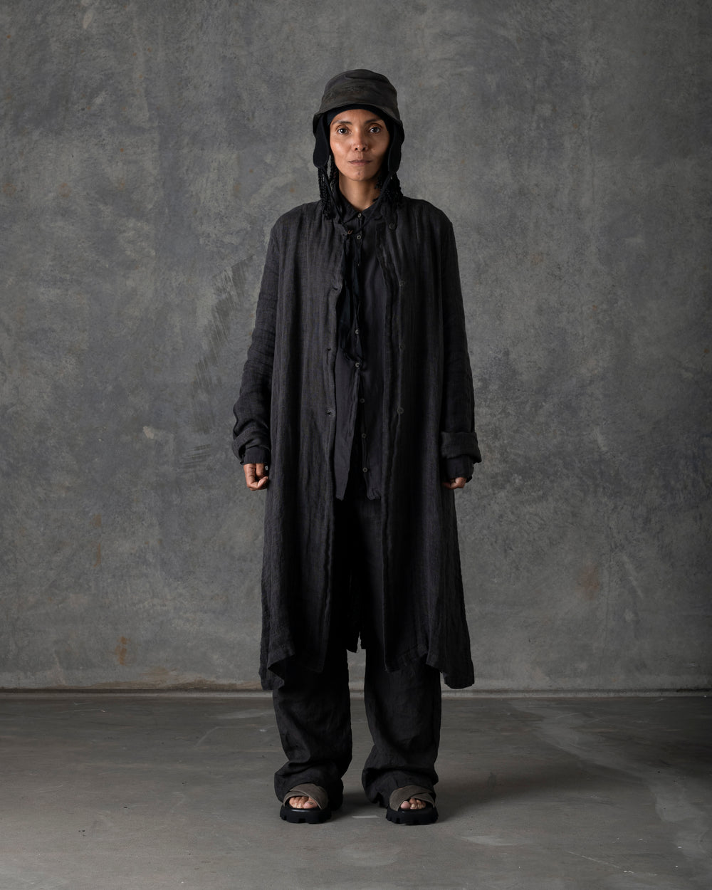 Unlined Duster Dark Grey T-200