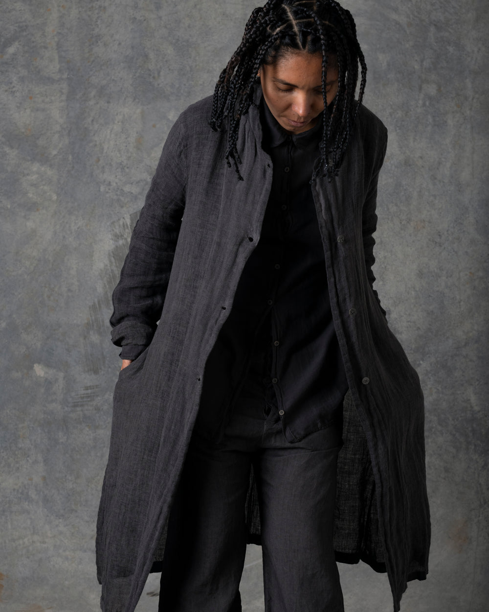 Unlined Duster Dark Grey T-200