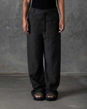 Over Fit Pant Button Closure Dark Grey T-106