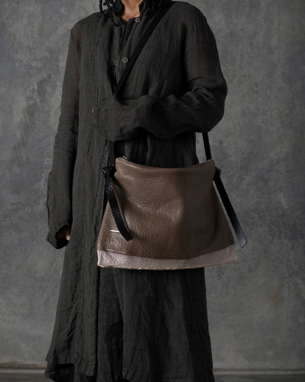 Unlined Duster Dark Grey / Brown T-200