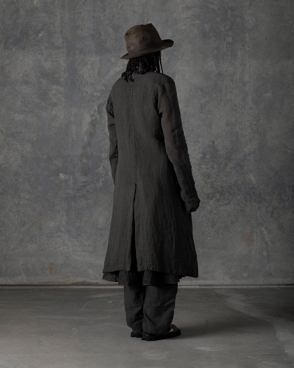 Unlined Duster Dark Grey / Brown T-200