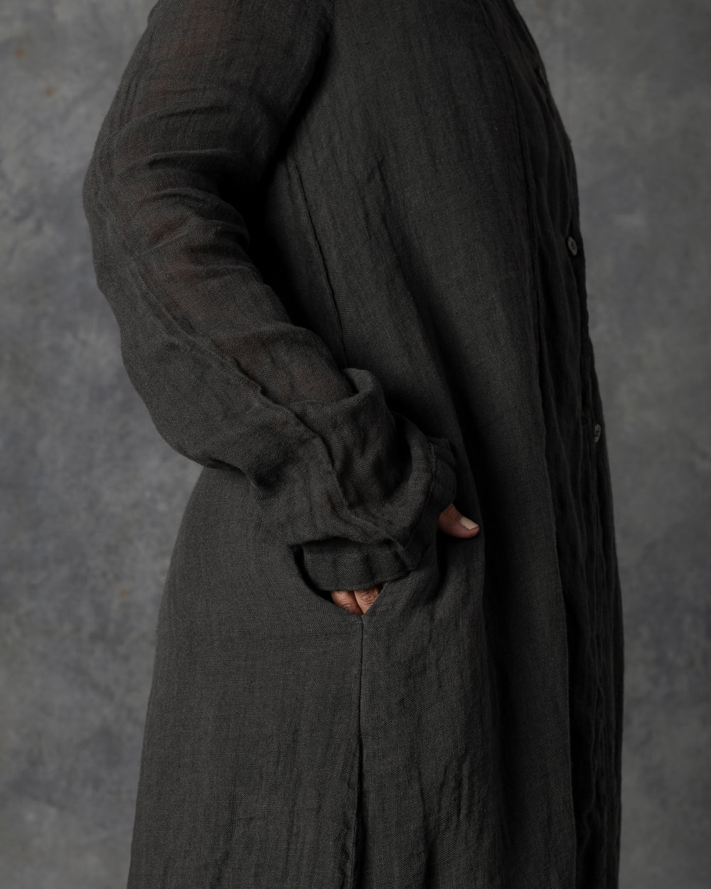 Unlined Duster Dark Grey / Brown T-200