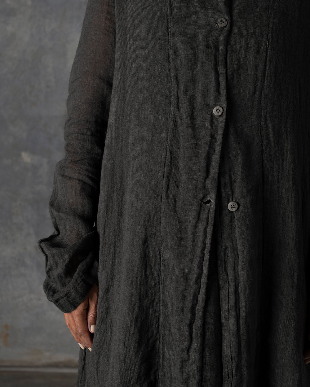 Unlined Duster Dark Grey / Brown T-200
