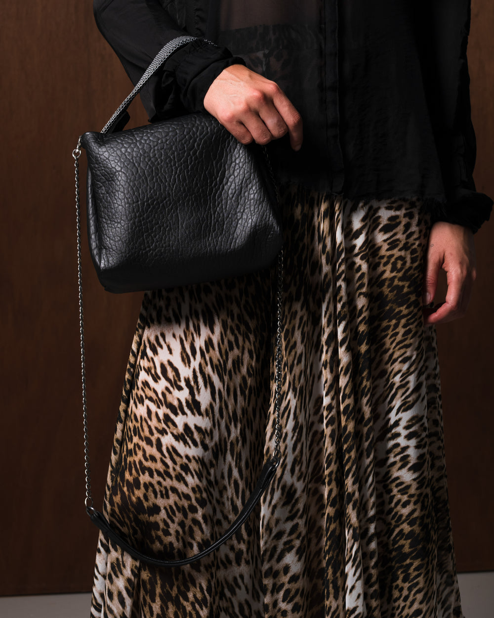 Pauline Leather Handbag Black